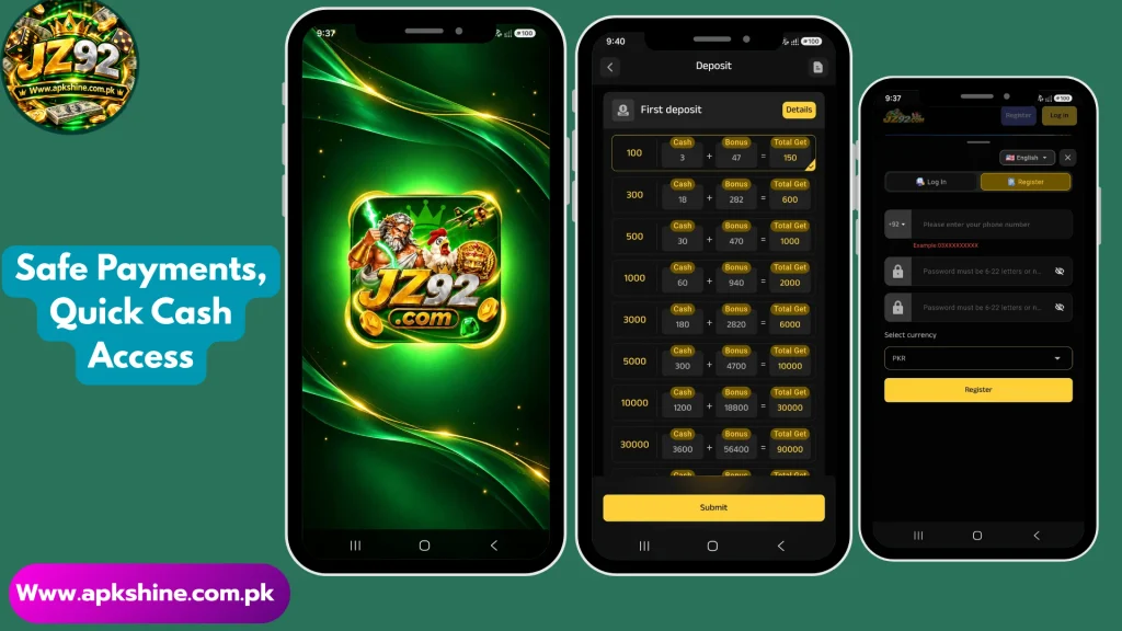 Deposit and Withdrawal Methods JZ92 